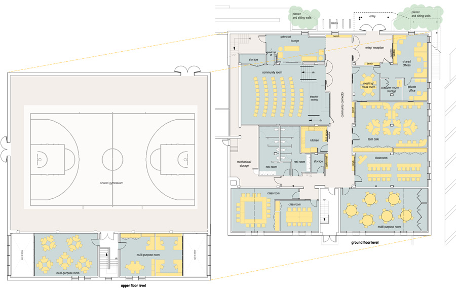 Lena Park community center floor plan.