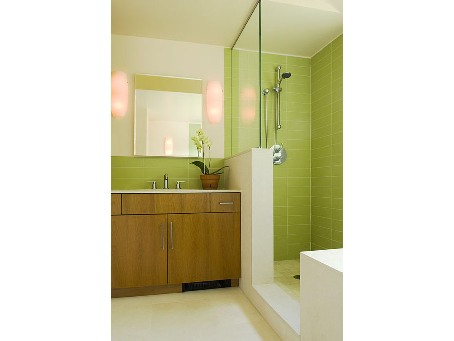 The lovely bathroom in the Jamaica Plain house.