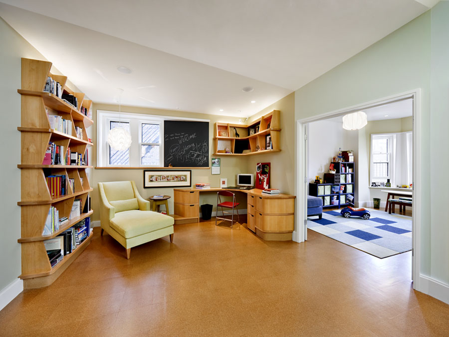 Home office design in the Back Bay town house.