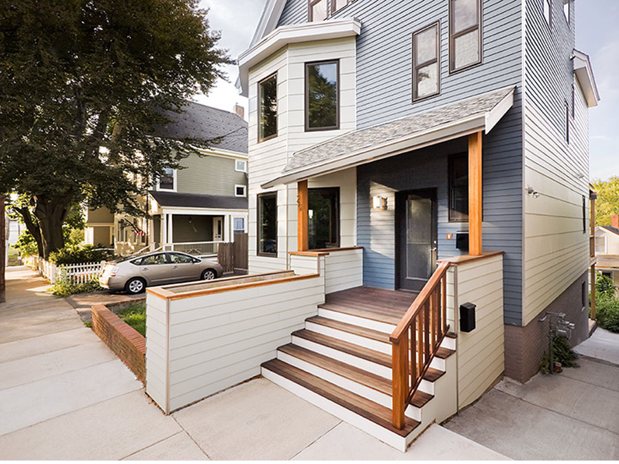 Green renovation fits the urban design of the neighborhood.