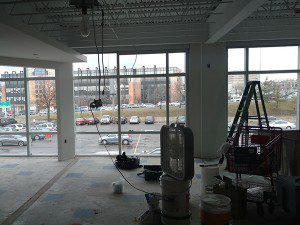 View out of our non-profit office space in progress.