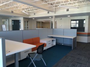 Open office plan in a Cambridge, MA non-profit office