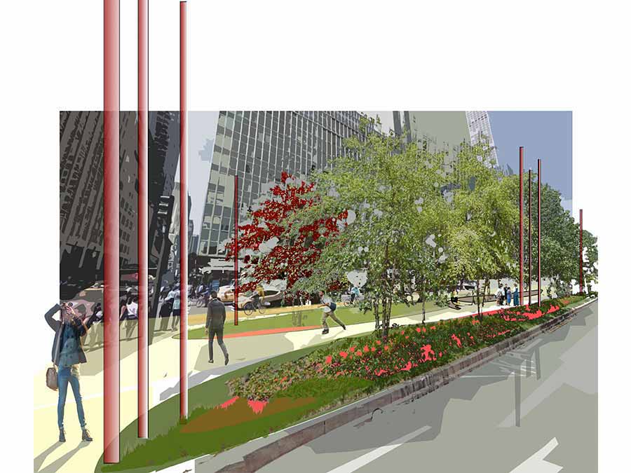 PARKs Avenue centerline competition green space and walkway diagram