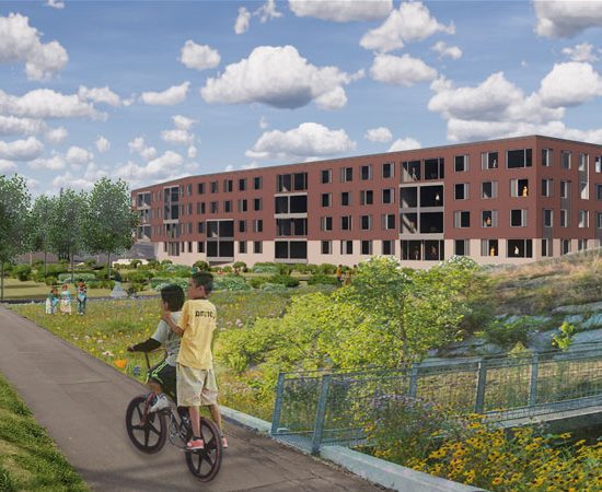 Lawrence Community Works Park Island housing render